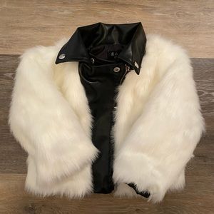 Baby Faux Cur & Leather Jacket